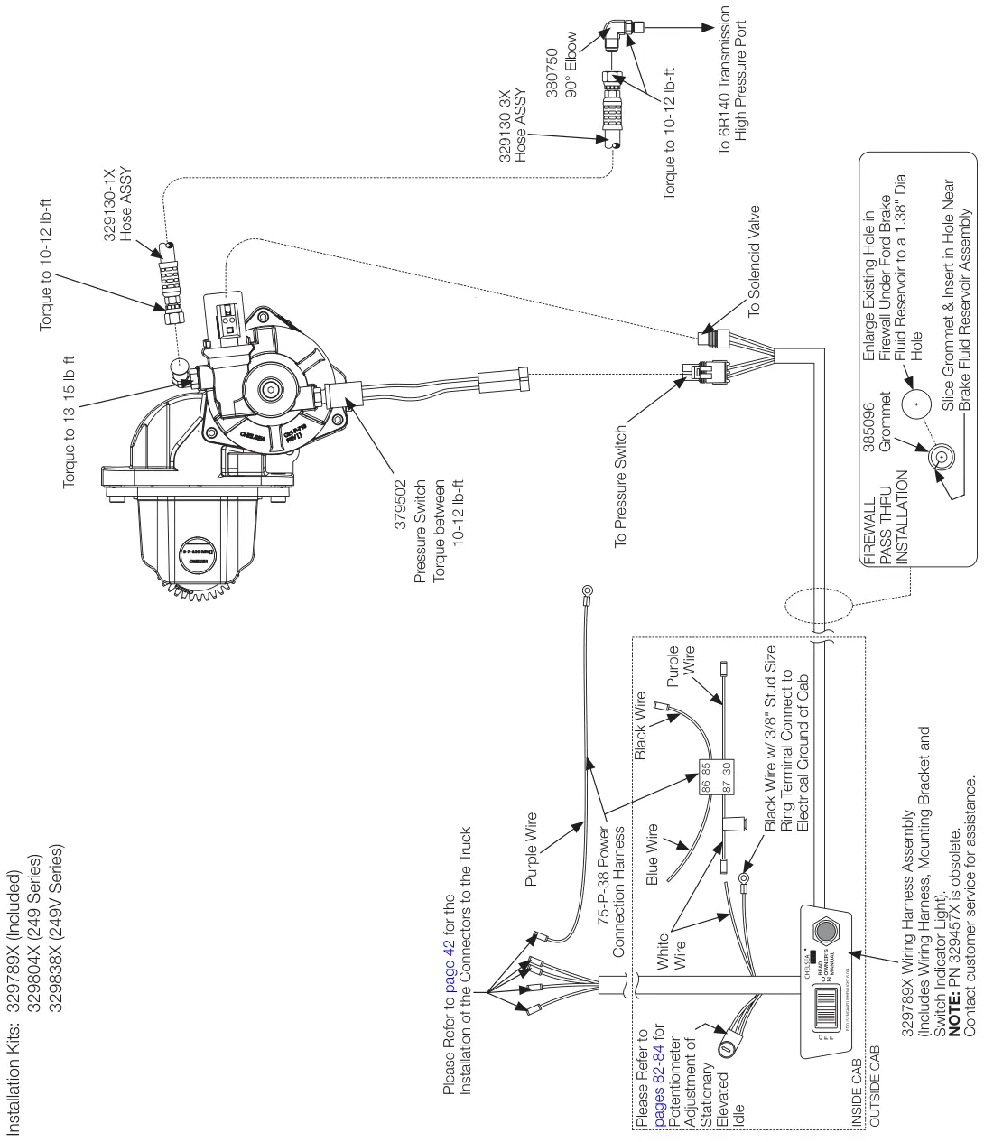 Figura del manual del propietario Chelsea 247: 249G sin control electrónico de sobrevelocidad (EOC)