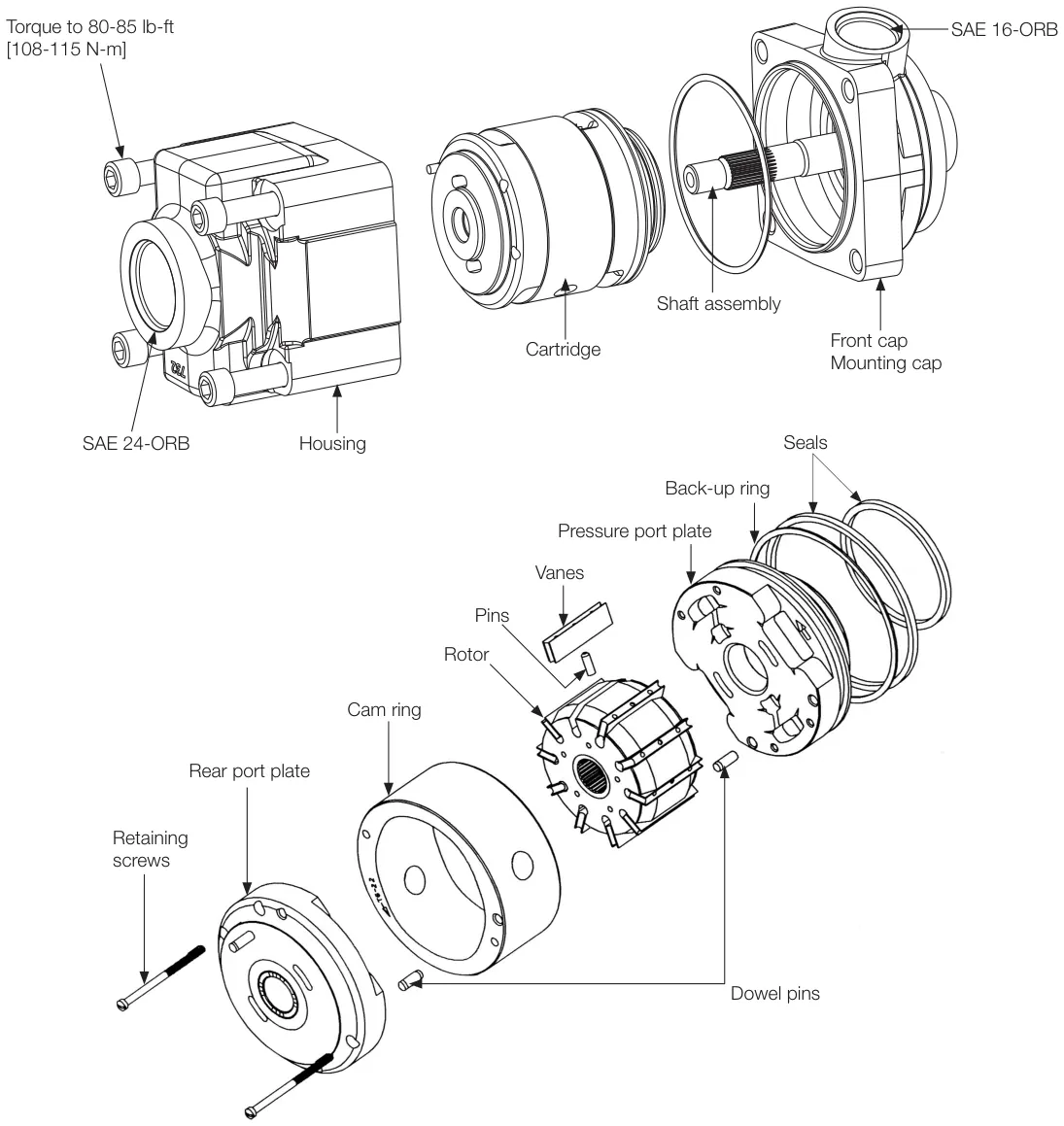 Figura del manual del propietario Chelsea 247: Dibujo de despiece de la bomba y el cartucho
