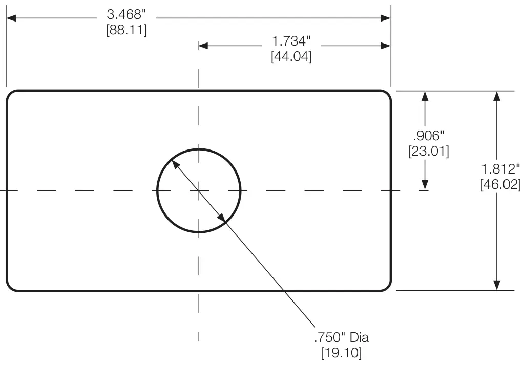 Figura del manual del propietario Chelsea 272: Plantilla de perforación del tablero para la luz indicadora, número de parte 68-P-18 (SK-168 Rev A)