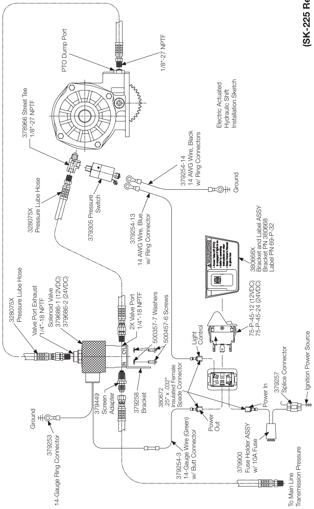 Figura del manual del propietario Chelsea 272: Eléctrico/hidráulico sin EOC, serie 852