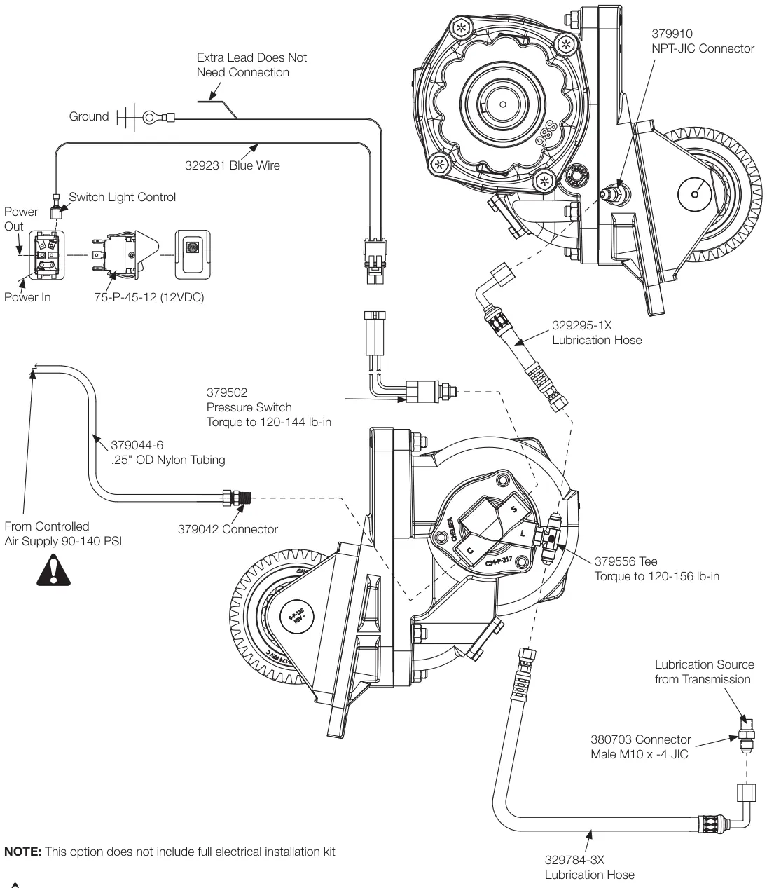 Figura del manual del propietario Chelsea 272U: Cambio remoto, aire suministrado por el chasis, opción de cambio V, serie 272U (SK-686)