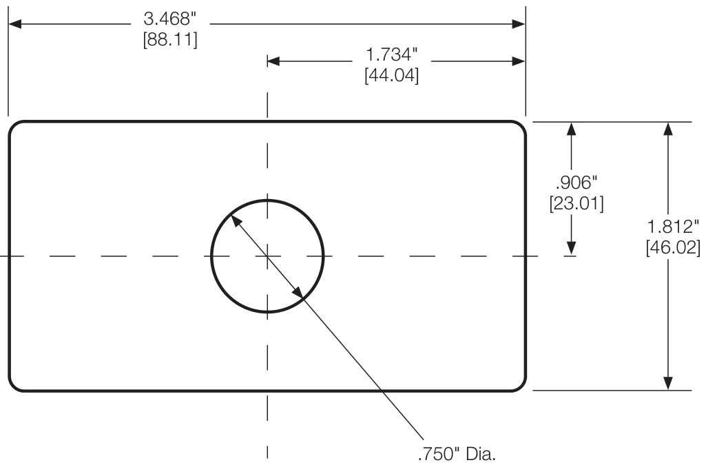 Figura del manual del propietario Chelsea 442: Plantilla de barrenado del tablero (SK-168 Rev A)