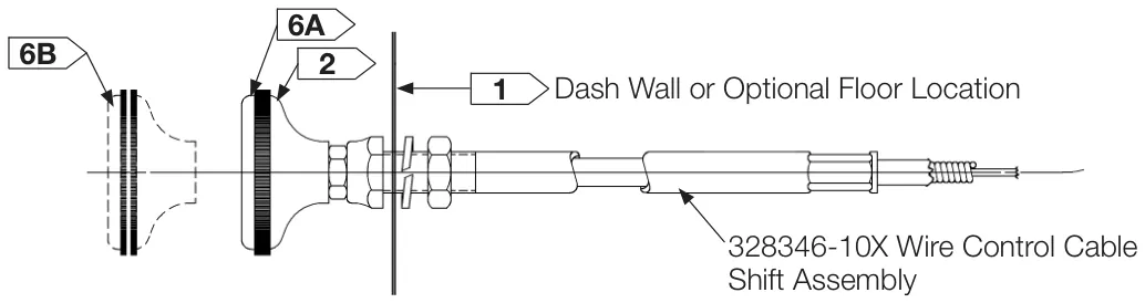 Figura del manual del propietario Chelsea 442: Instrucciones de instalación del control de cable*