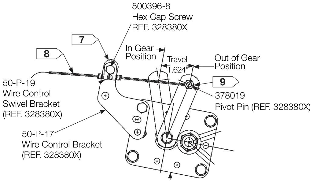 Figura del manual del propietario Chelsea 442: Instrucciones de instalación del control de cable*