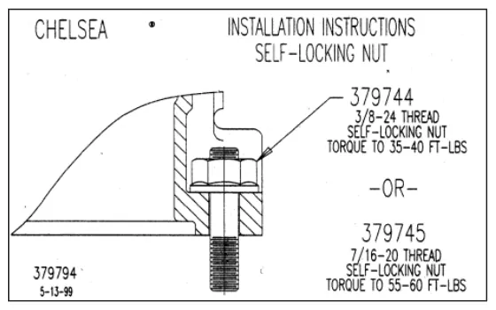 Fig. 2, figura del manual de servicio Chelsea 442: Montaje de la toma de fuerza en la transmisión