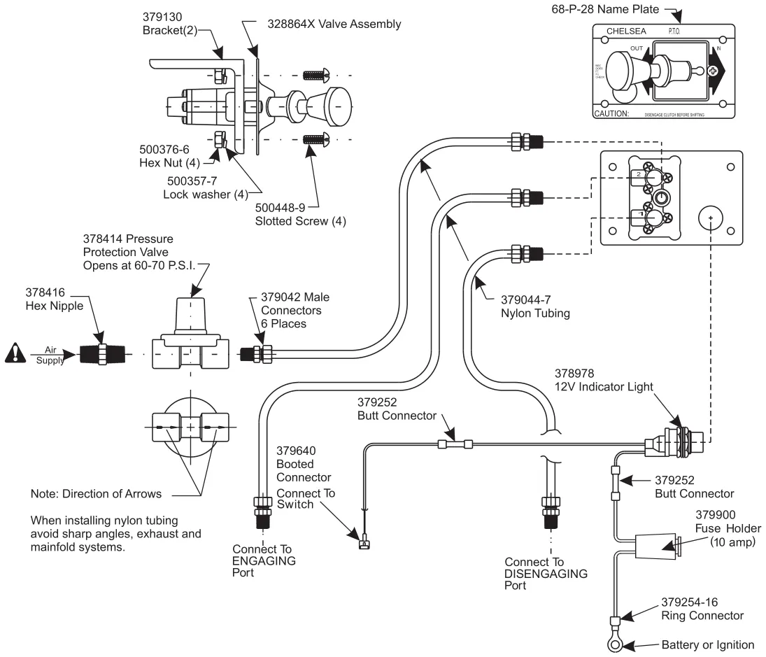 Figura del manual de servicio Chelsea 541: Circuitos de instalación de cambio por aire SK-276 (Rev H)
