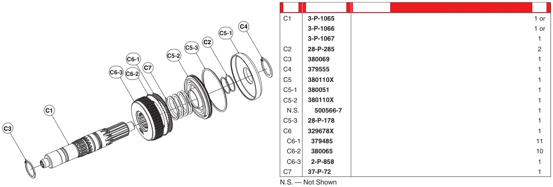 Figura del manual de servicio Chelsea 870: Desarmado: salida “XV” y salida “AB”