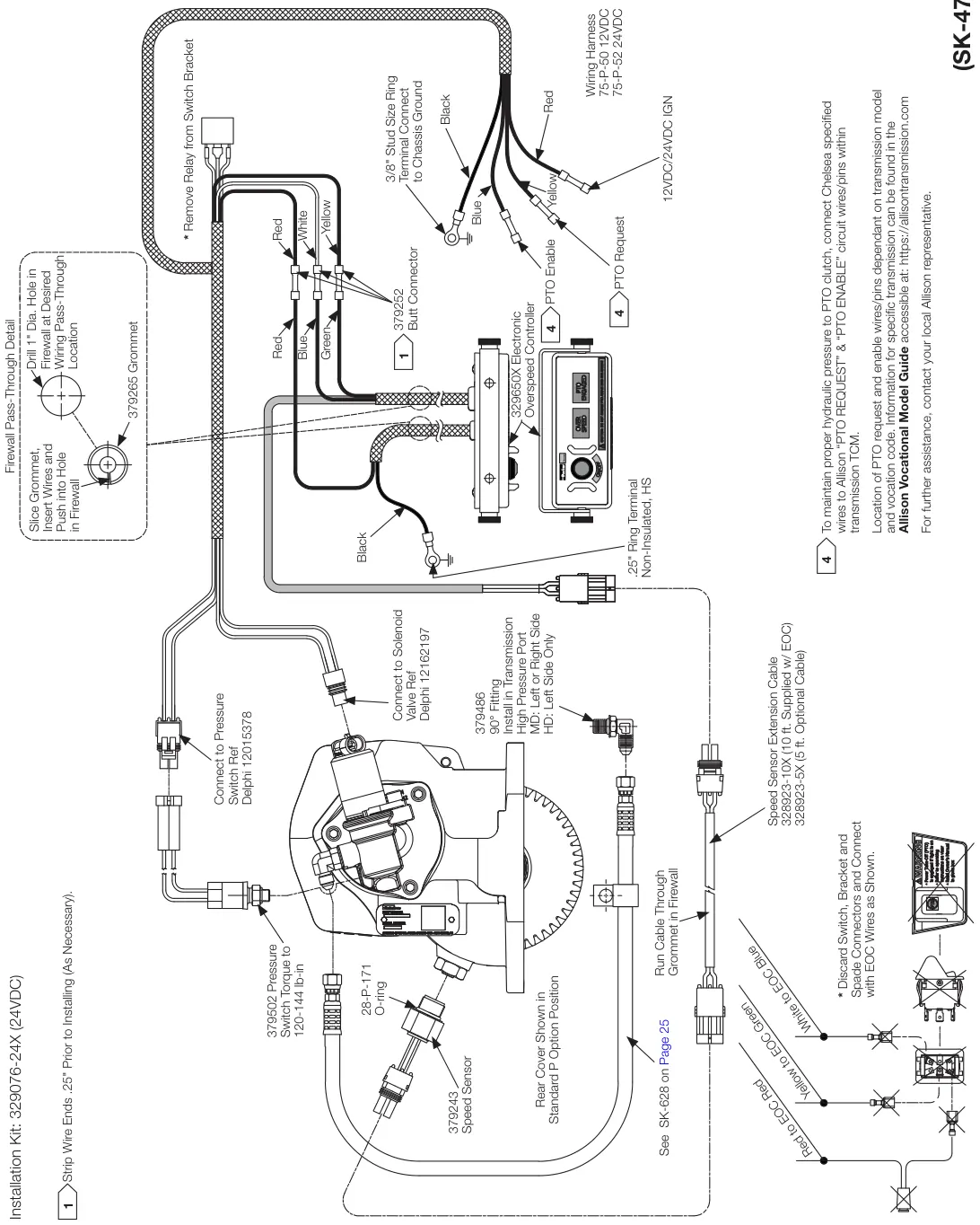 Figura del manual del propietario Chelsea XL: Eléctrico/hidráulico con EOC, serie 281L / 871L (SK-472 Rev F)