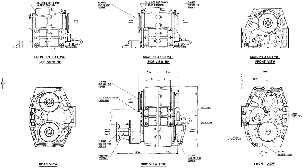 Figura del manual de servicio Fabco PTO-110: TC-65, TC-80, TC-110, CAJA DE TRANSFERENCIA