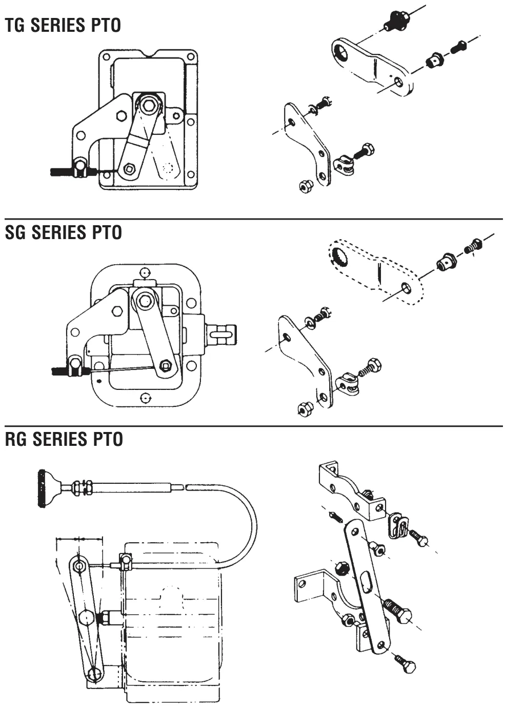 Figura del manual del propietario Muncie de 6 y 8 tornillos: Instrucciones de cambio por cable