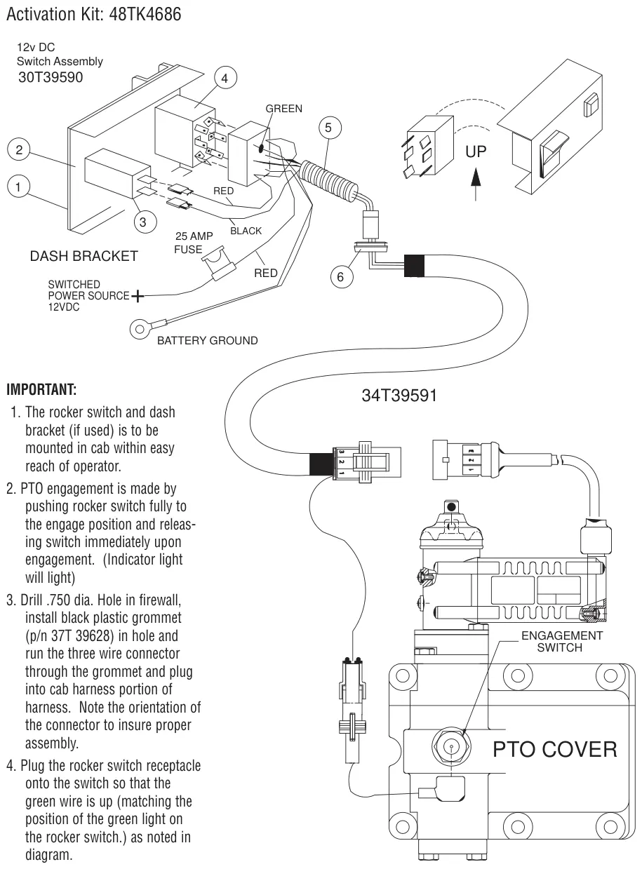 Figura del manual del propietario Muncie de 6 y 8 tornillos: diagrama de cableado del e-hydra-shift de la serie tg