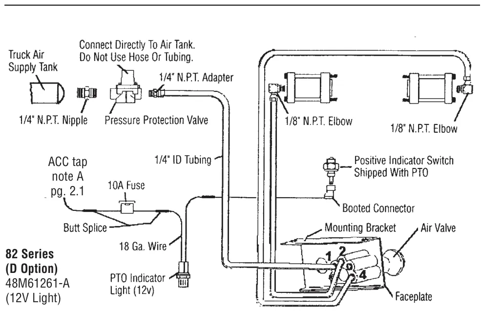 Figura del manual del propietario Muncie de 6 y 8 tornillos: sistema de cambio eléctrico/por aire, serie tg