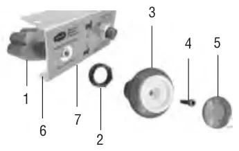 Figura del manual del propietario Muncie de 6 y 8 tornillos: instrucciones para la válvula de aire manual de empujar/jalar