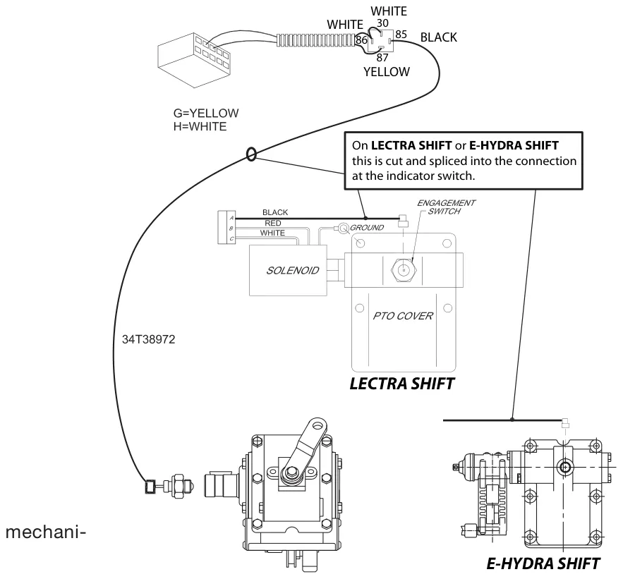 Figura del manual del propietario Muncie de 6 y 8 tornillos: 34TK4505 INSTRUCCIONES DE INSTALACIÓN PARA TOMA DE FUERZA SERIE TG SOLAMENTE